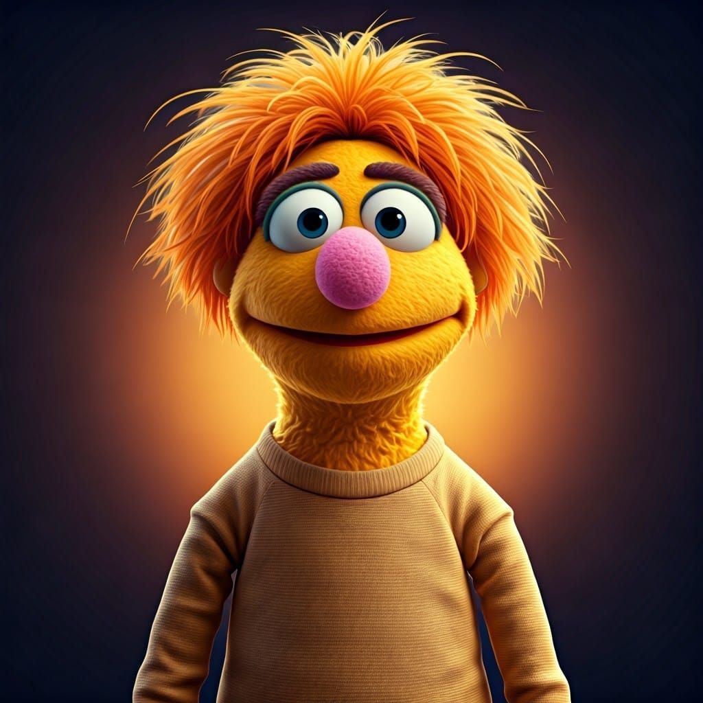 Vibrant Muppet Character in Bright Digital Art