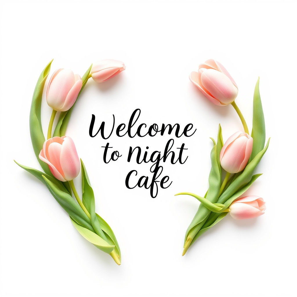 Welcome to Night Cafe: Floral Inspirational Quote