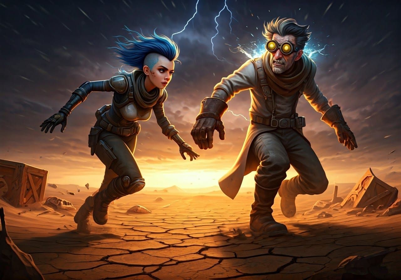 Hyperreal Desert Storm: Roadrunner vs Willey Coyote in a Fre...