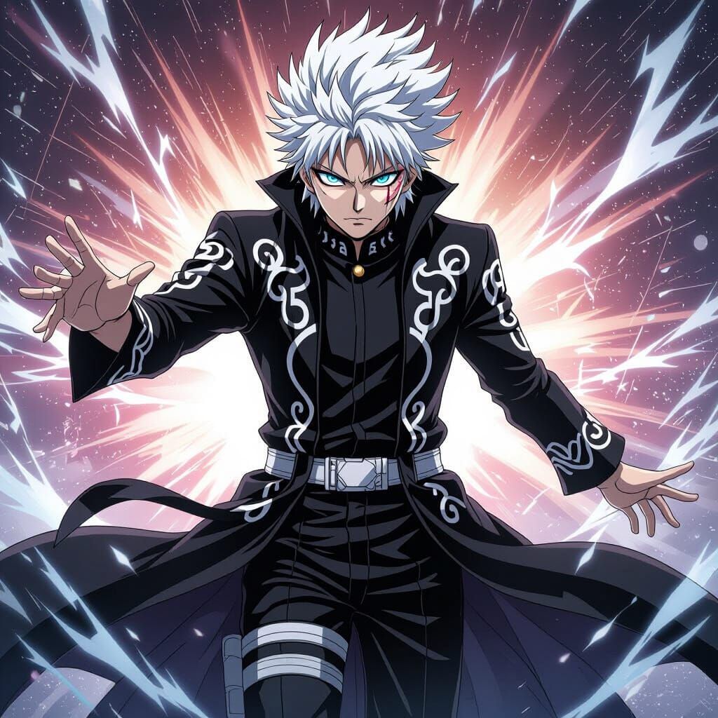 Powerful Anime Character in Dynamic Key Visual Style