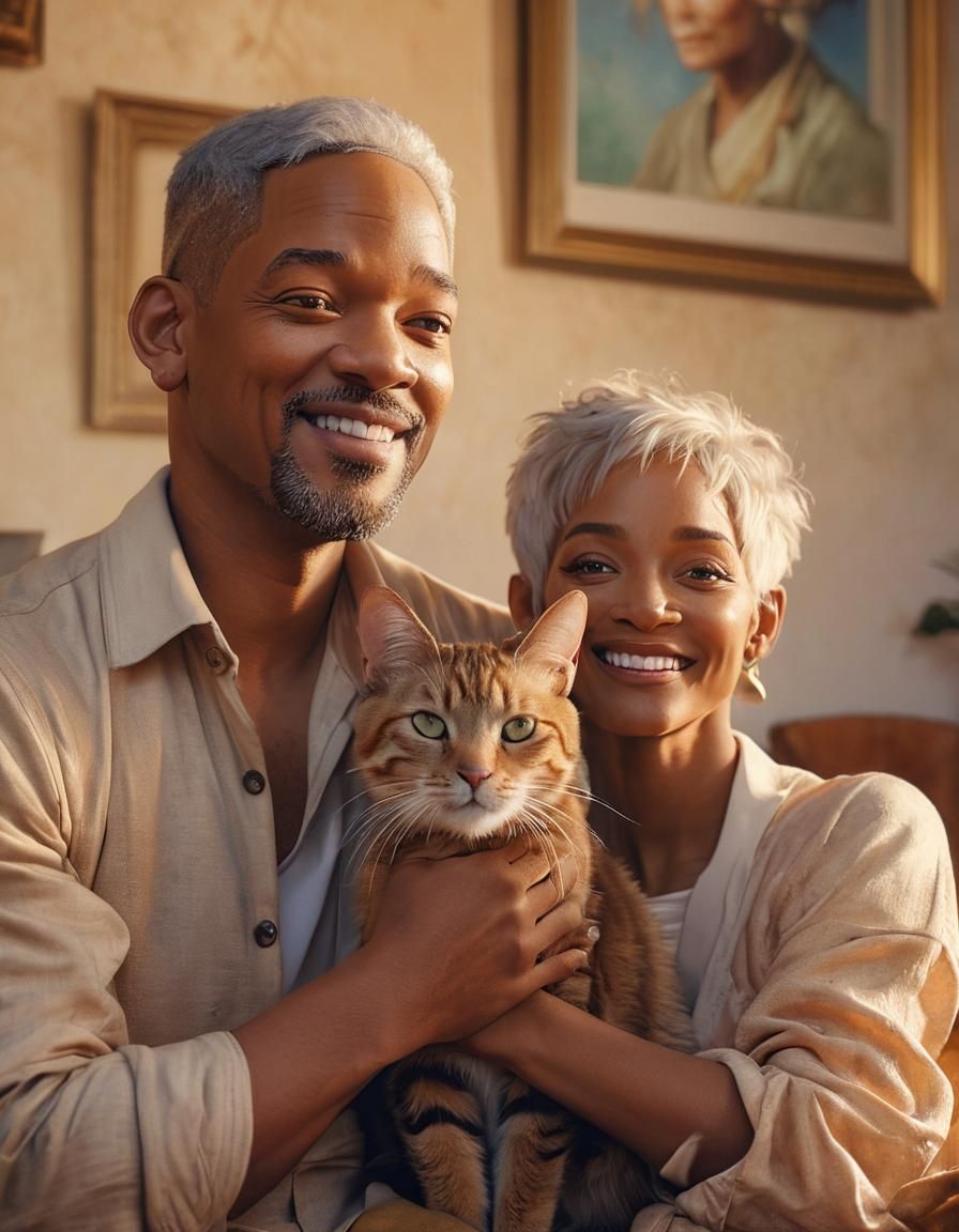 Warm Home Portrait in Art Nouveau Style