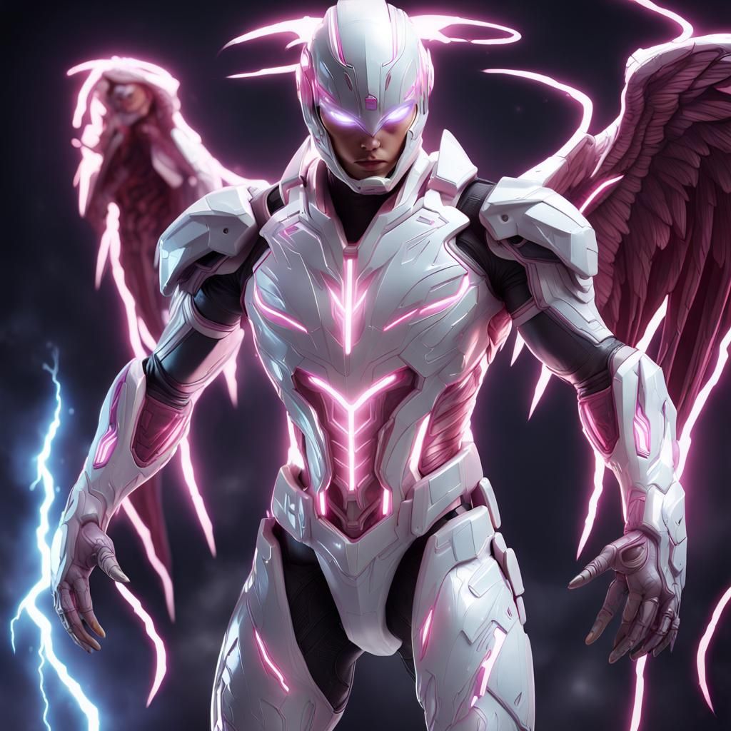 Futuristic Superhero God of Lightning and Ice