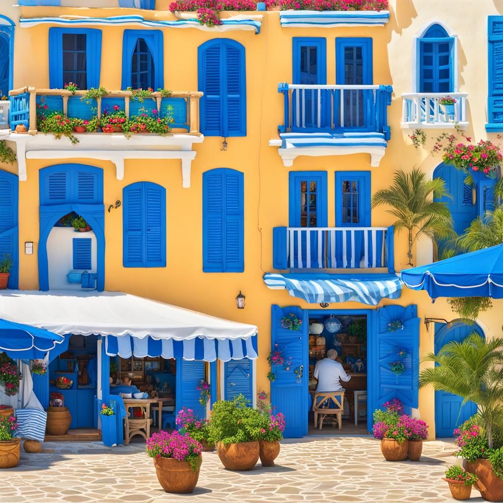 Tranquil Coastal Settlement on Azure Isles