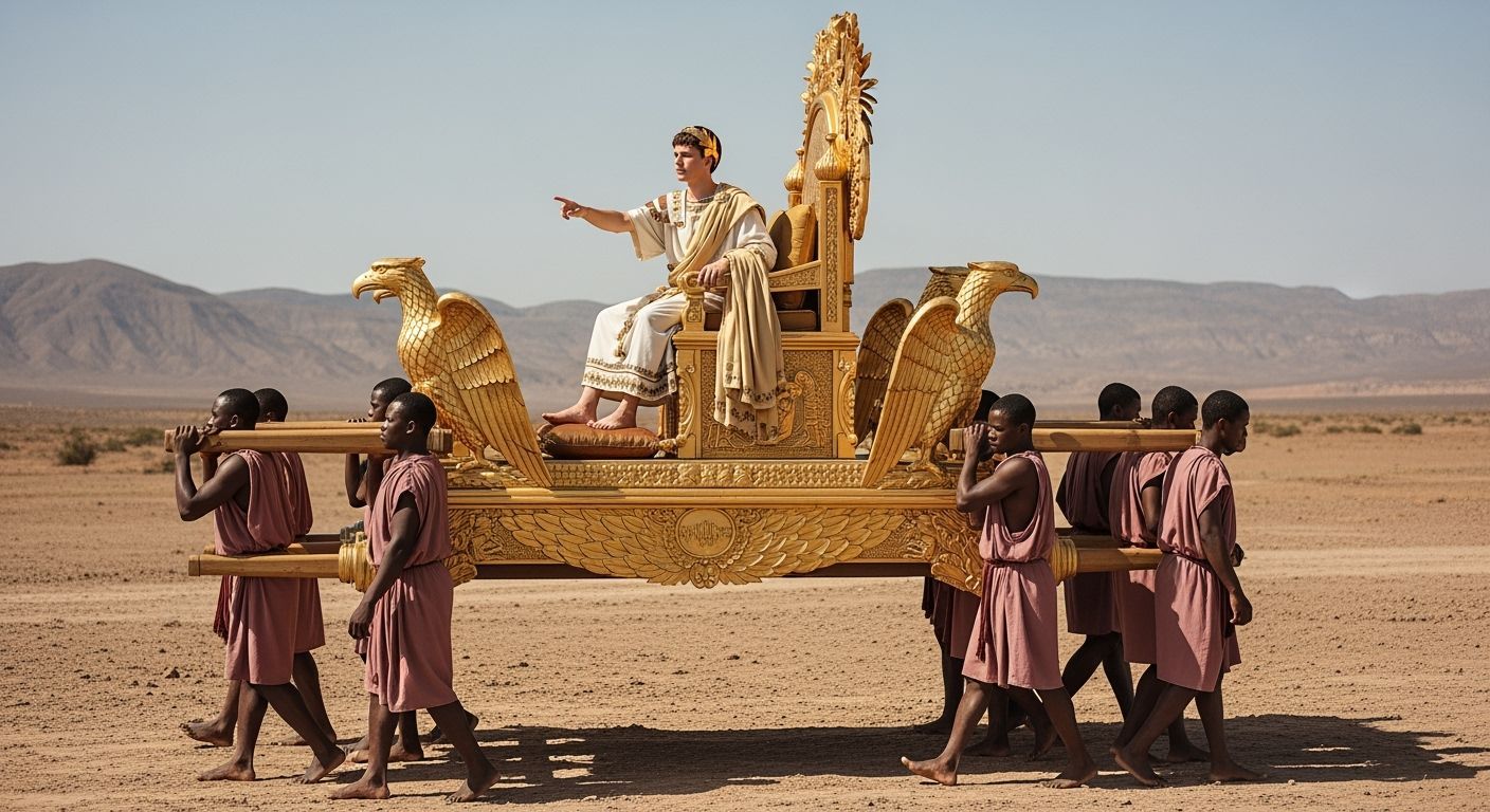 Young Emperor on Imperial Throne Litter