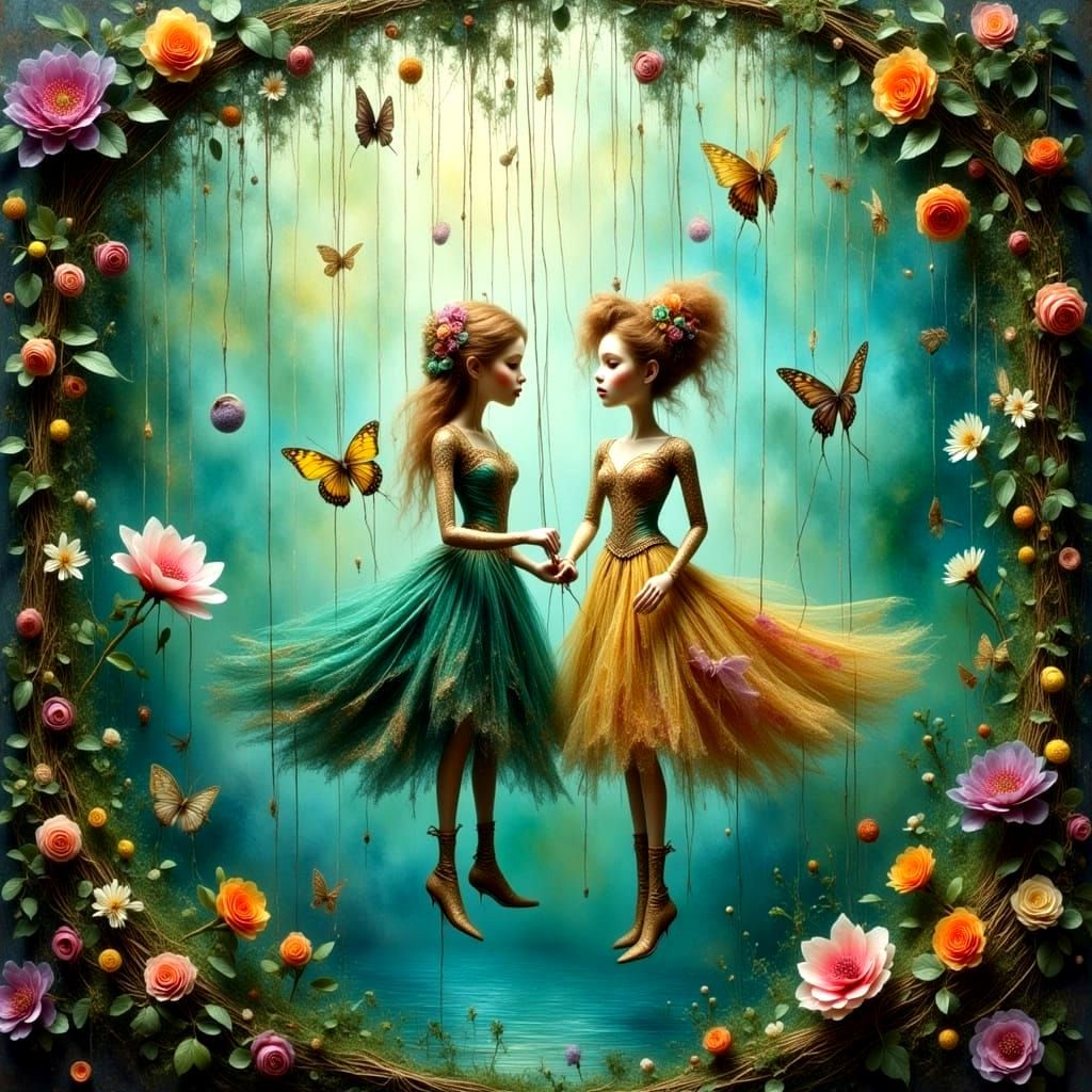 Surreal Encounter in a Fantastical Realm