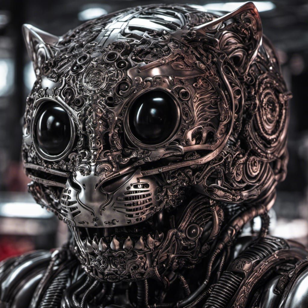 HR Giger's Robotic Hello Kitty: Menacing and Detailed