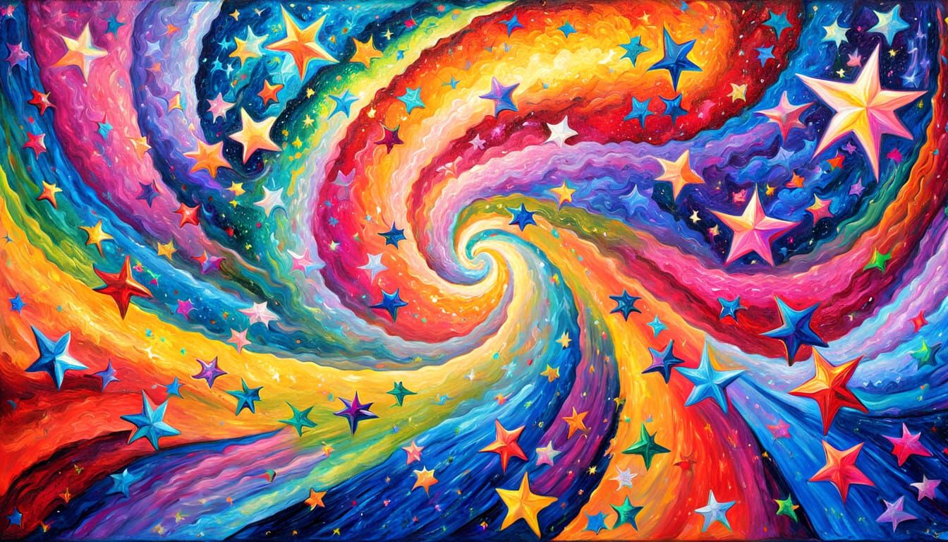 Vibrant Neo-Impressionist Starfield