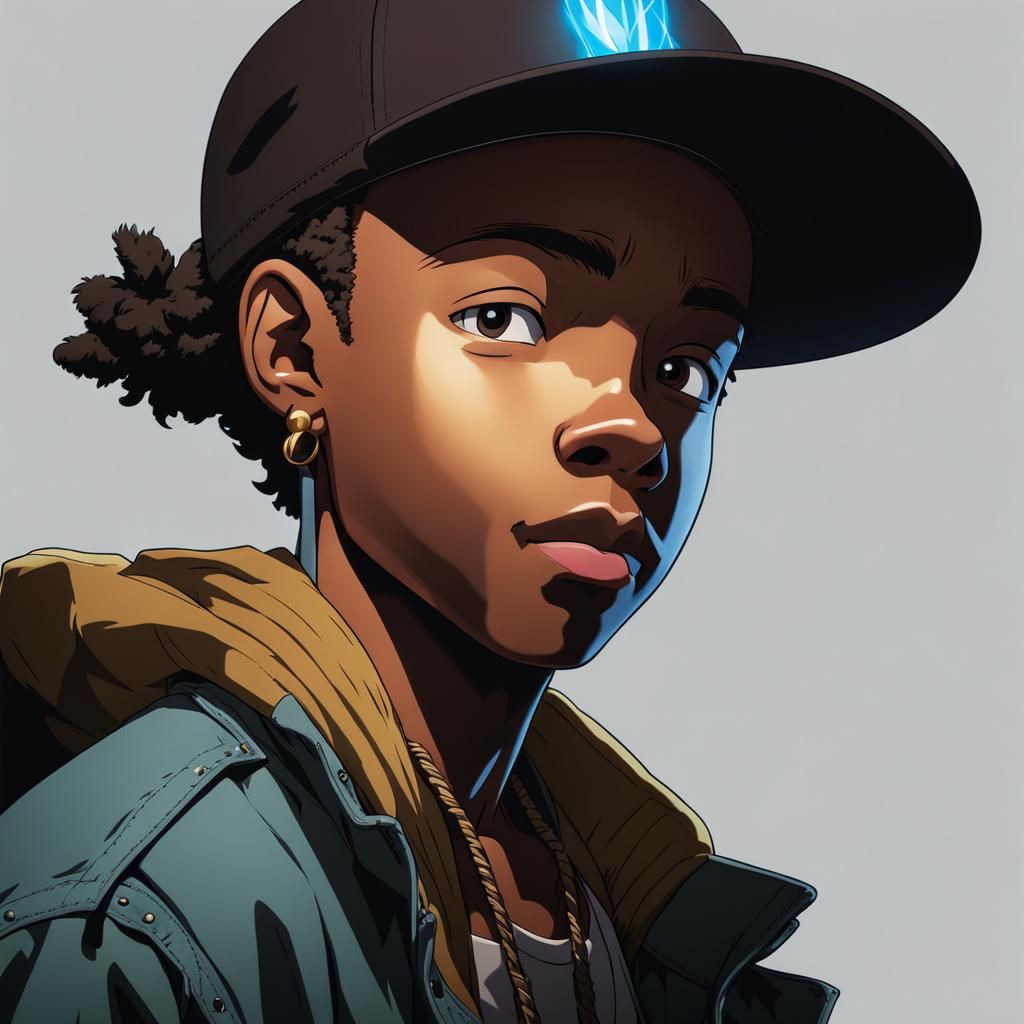 Anime Character with Hat in Ghibli Style