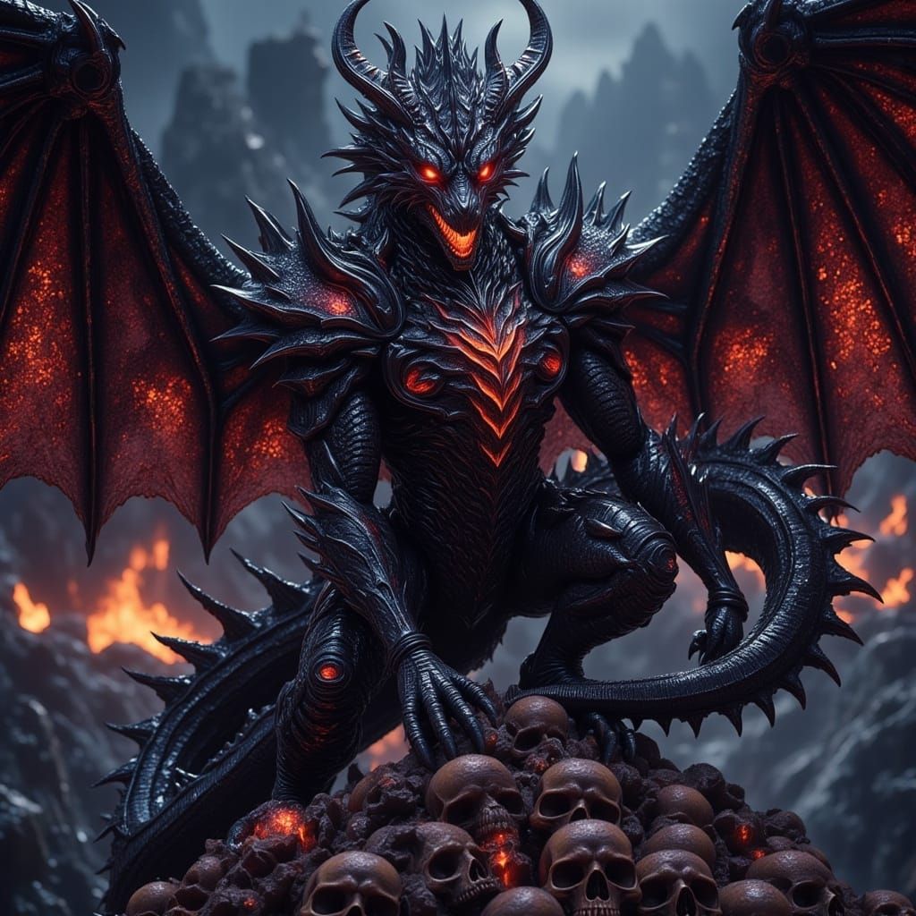 Dragon Warrior in Gothic Armor, Hyperdetailed Rendering