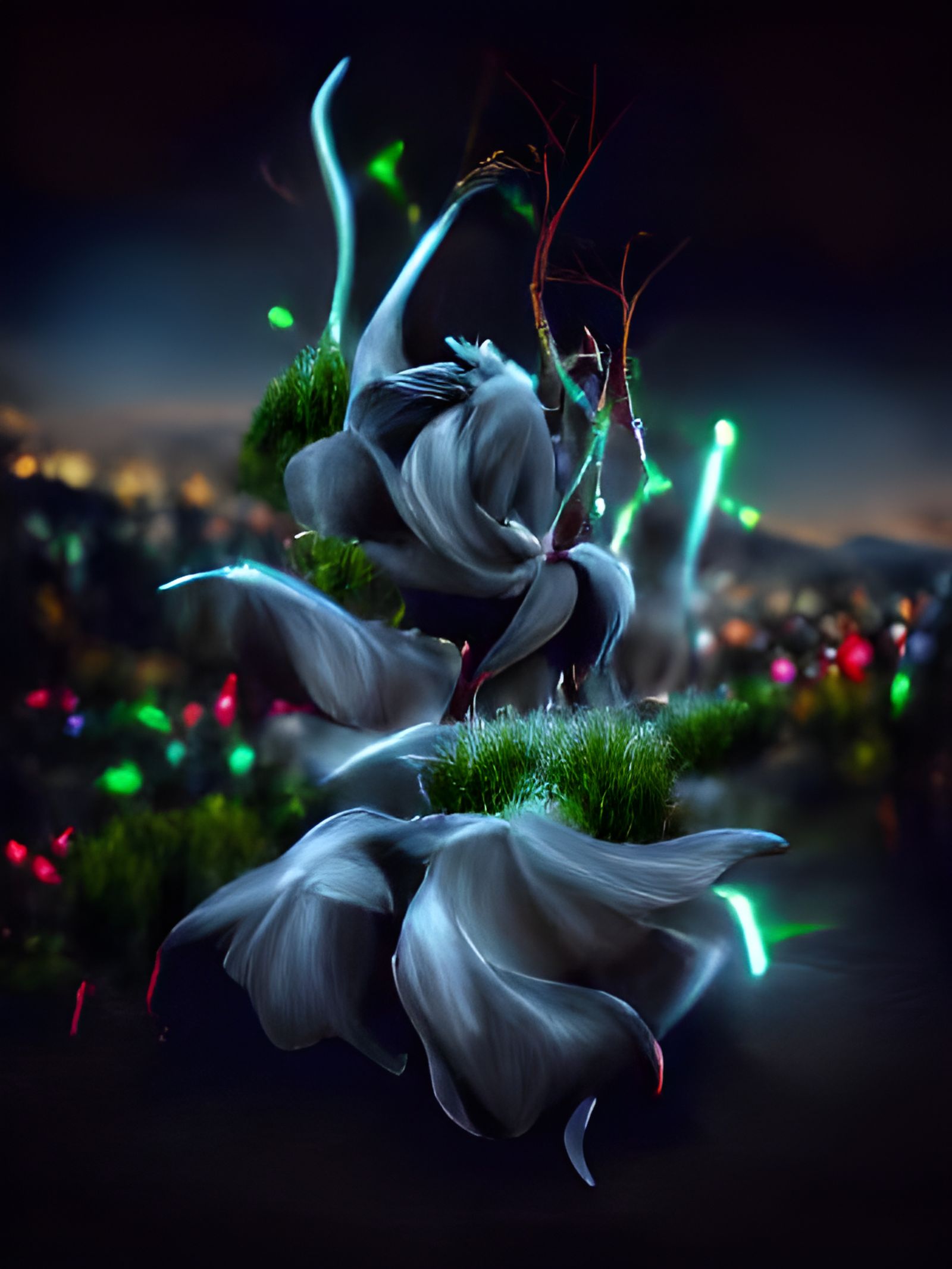 Death Blossom Matte Painting with Dancing Lights