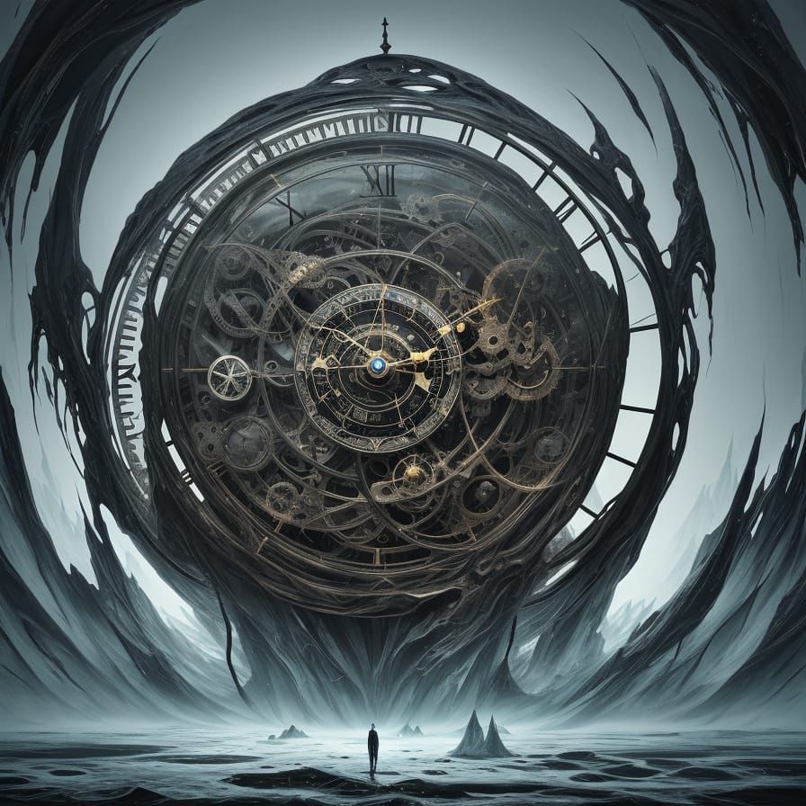 Surreal Melting Clock with Biomorphic Forms