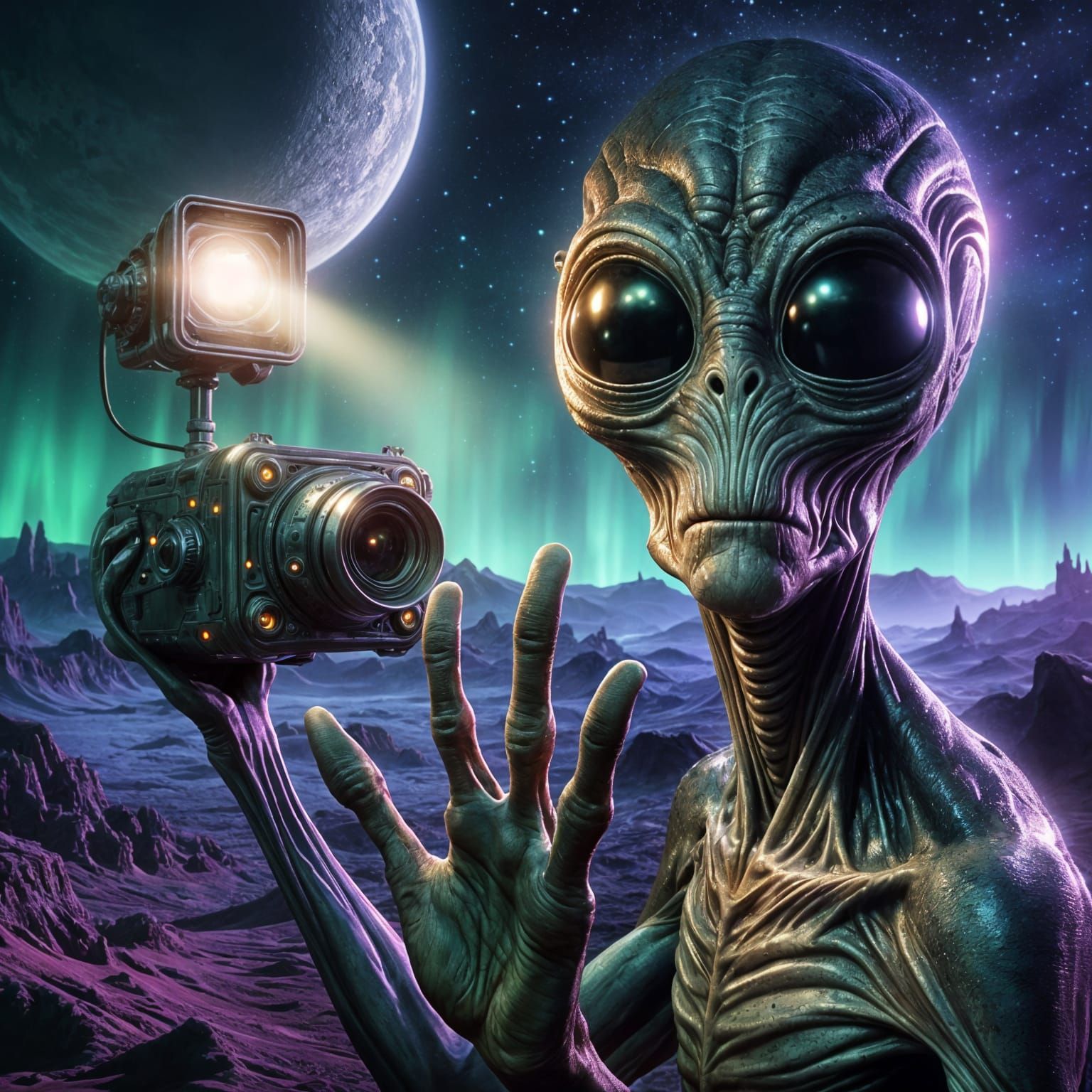Alien Escape from Cinematic Digital Painting