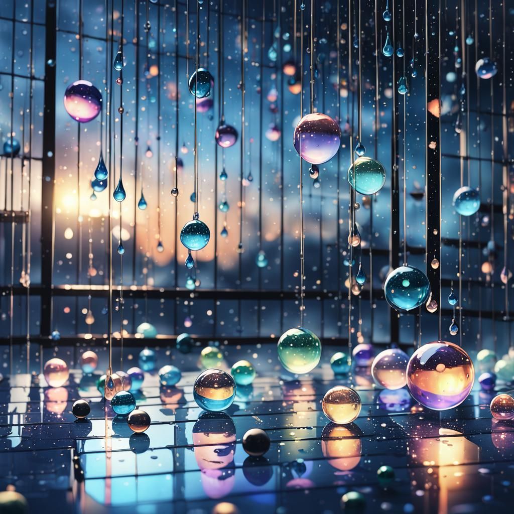 Vibrant Anime Glass Worlds in Whimsical Hues