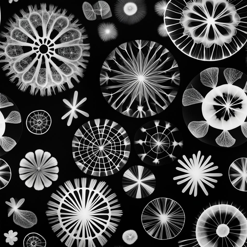 Skeleton Photogram with Rayograph and Solarization Effects