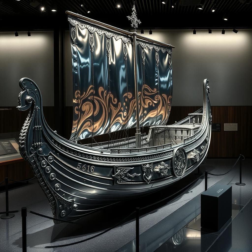 Chrome Viking Ship: Medieval Futurism in Silver