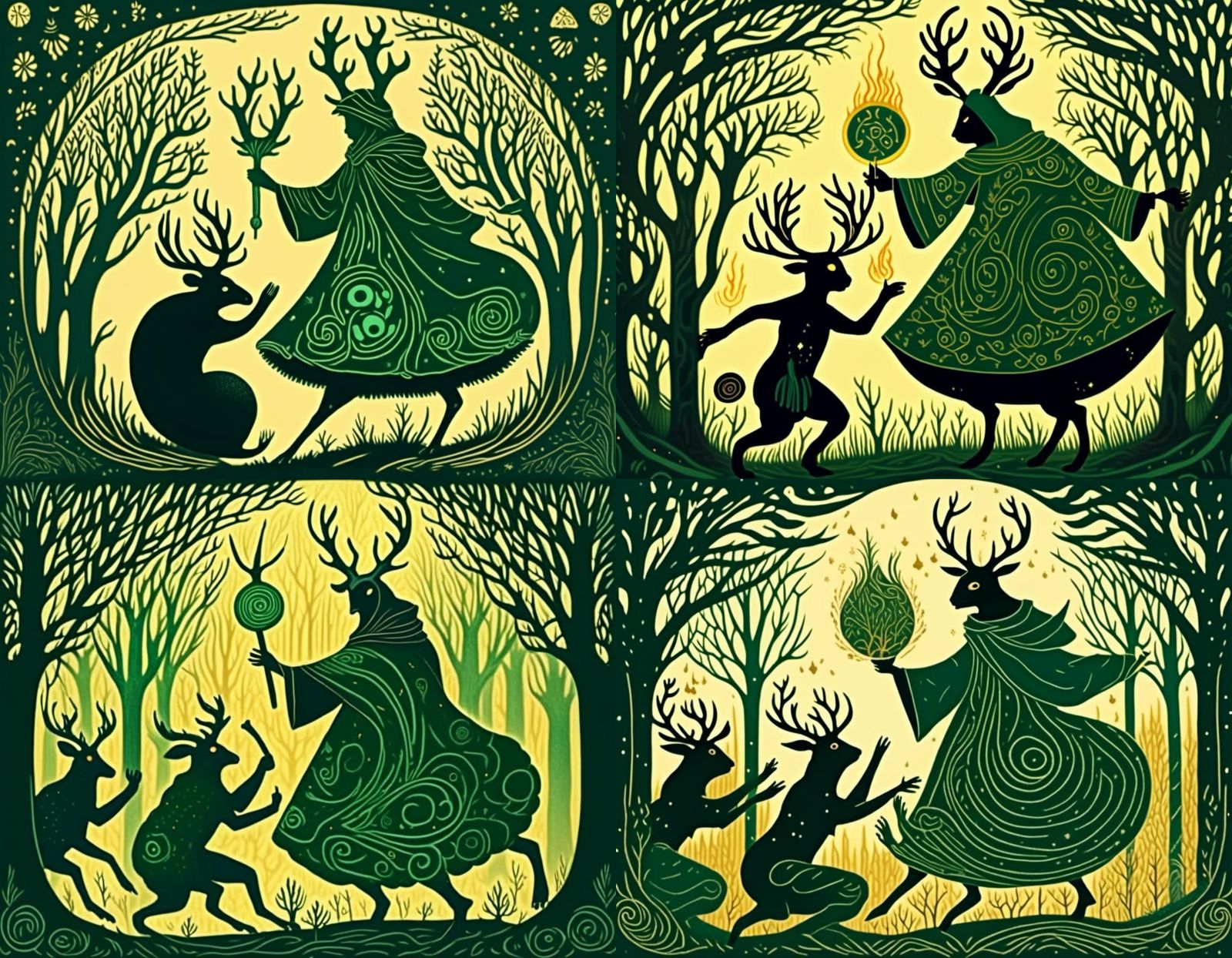 Night Forest Ceremony with Horned God