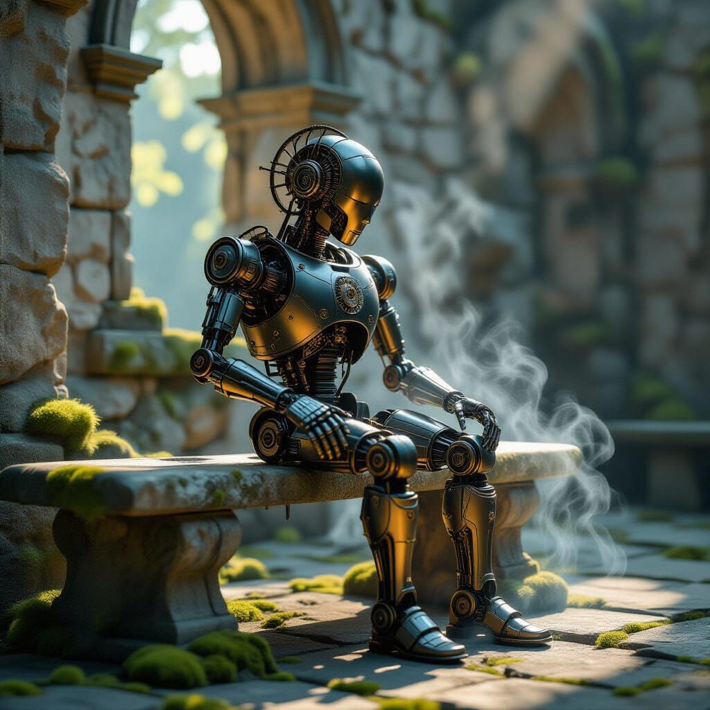 Automaton in Ancient Ruin, Renaissance Style
