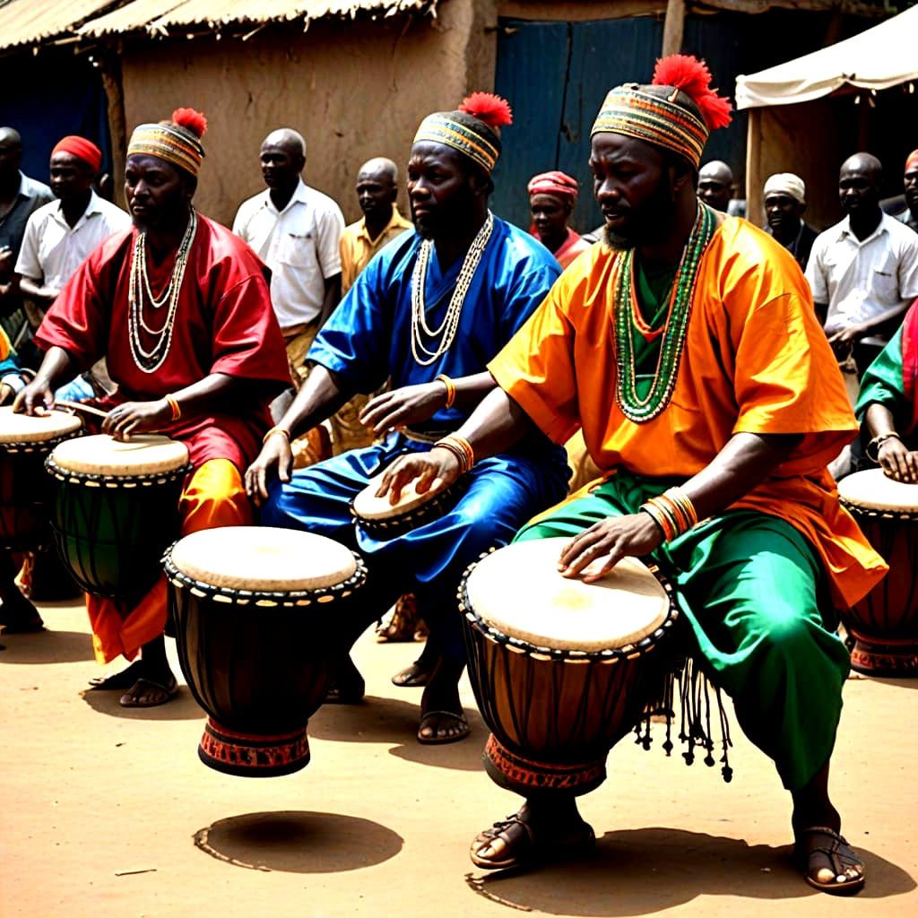 Dancers Perform to Drummer's Beat