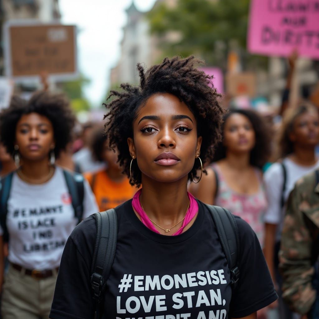 Empowered Women's March: A Photojournalistic Style Scene