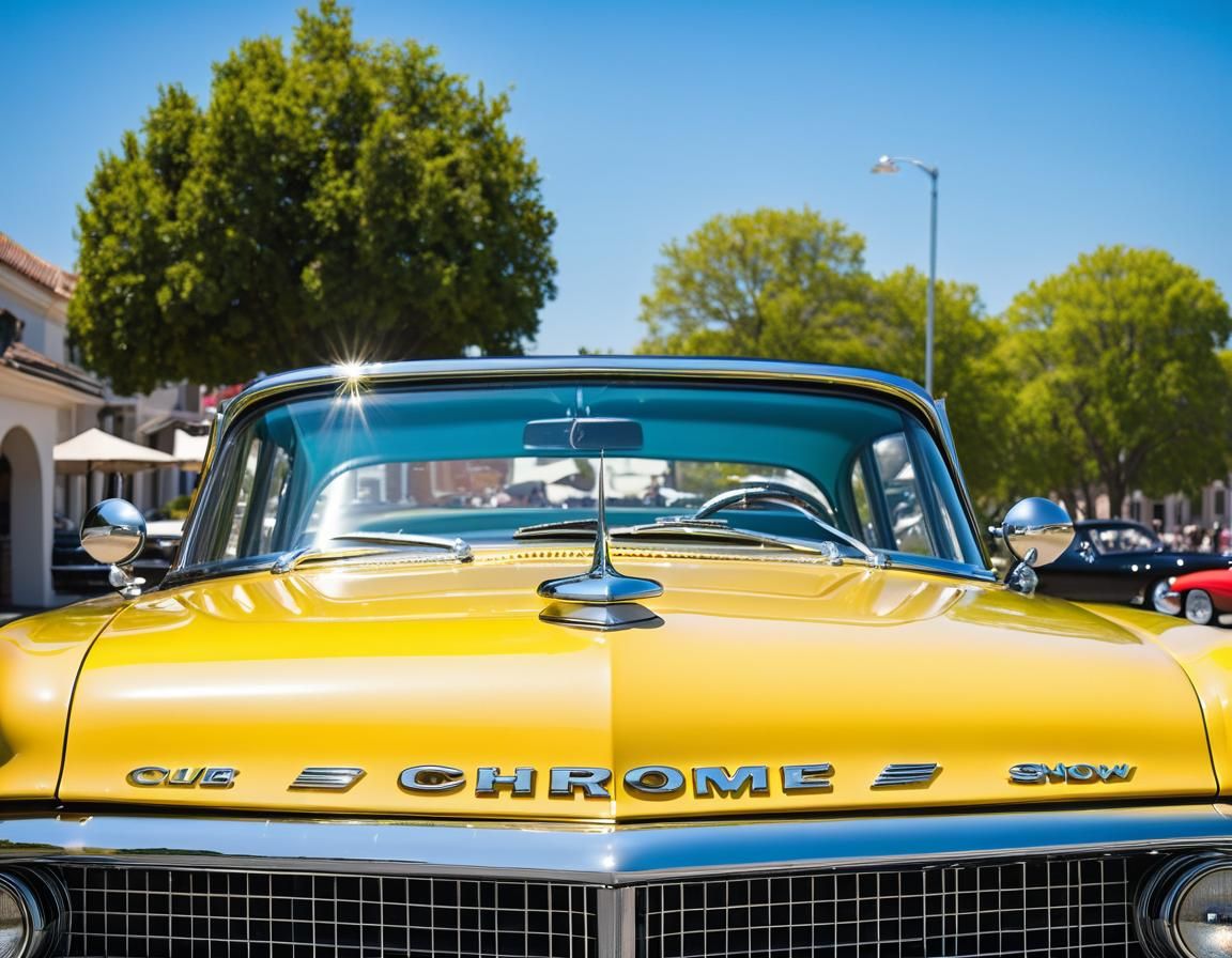 Vintage Yellow Car: Classic Automobile Photography