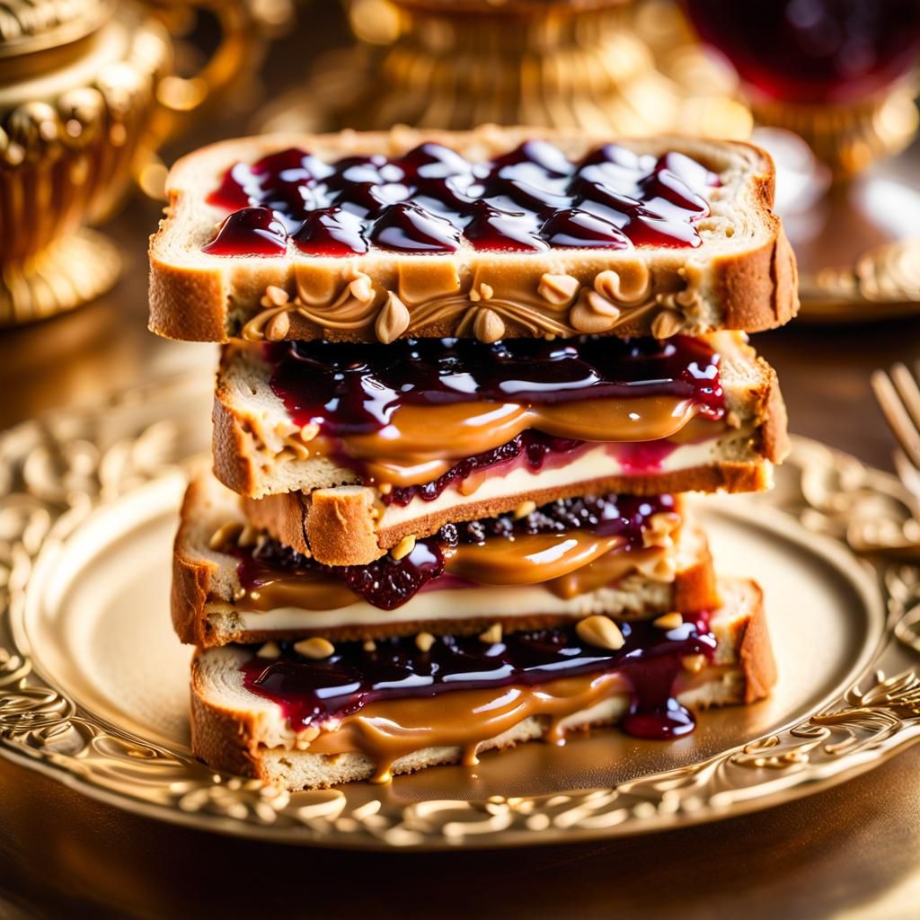 Gourmet peanut butter and jelly sandwich 🥪