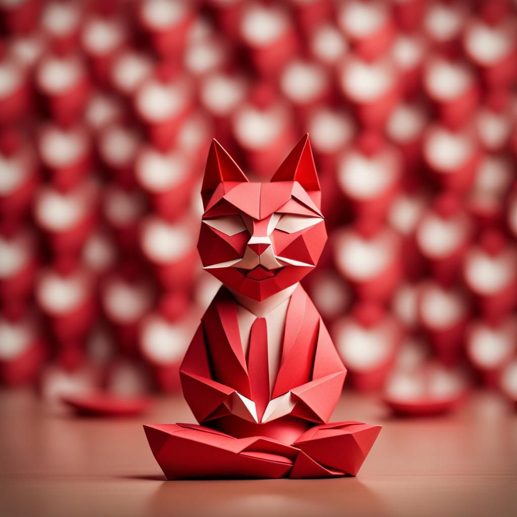 Red Cat Teaches Lotus Yoga Pose