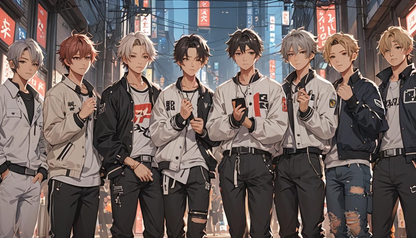 Stray Kids in 3D Anime Art Style
