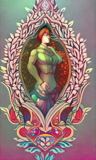 Mary Jane Watson in Stained Glass Anime Style