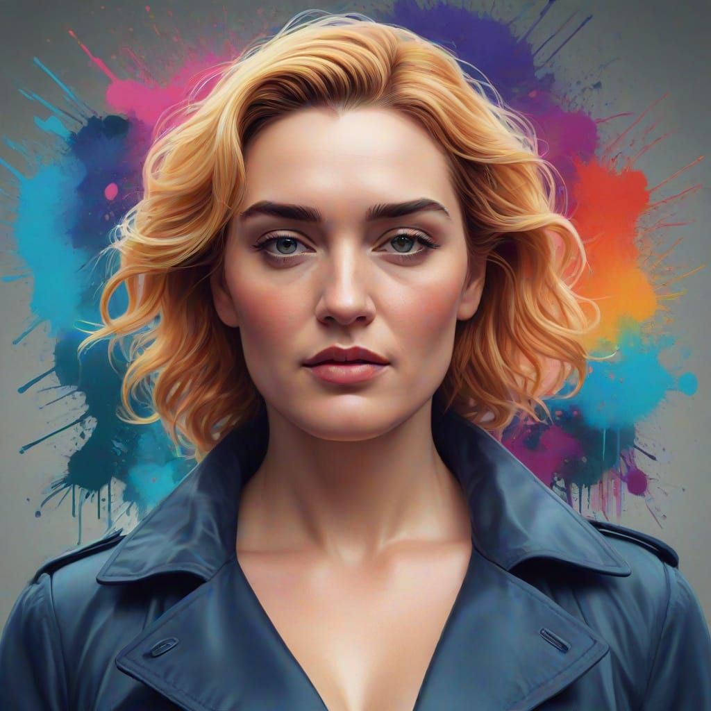 Kate Winslet in Bold Graffiti Art Style