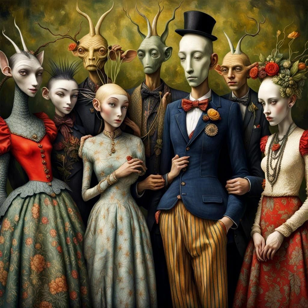 Surreal Alien Restaurant Celebration: Professional Photograp...