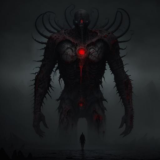 Brutalist Hyperrealistic Hell Realm of Slain Warriors