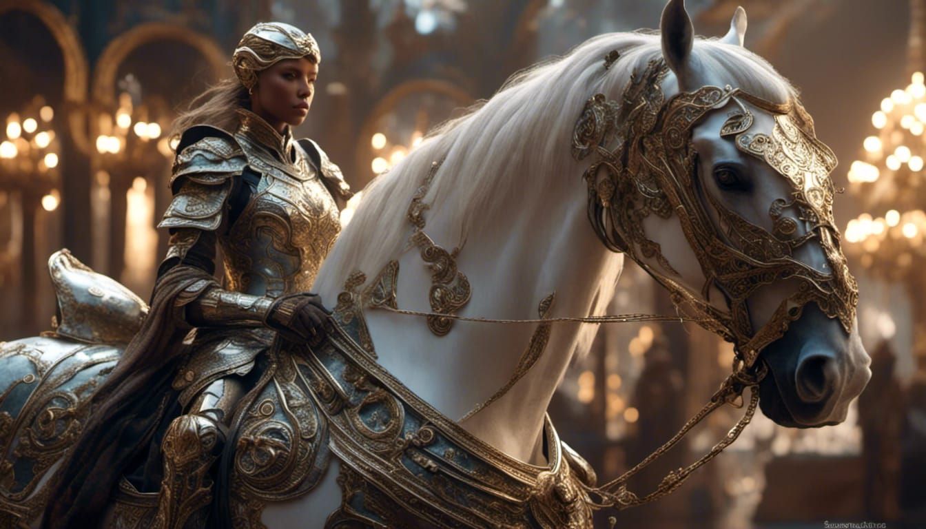 Armored Tennessee Walker Horse in Hyperreal Detail