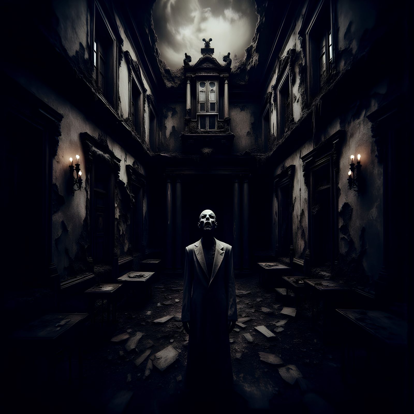 Ethereal Vampire Lurks in Haunting Mansion