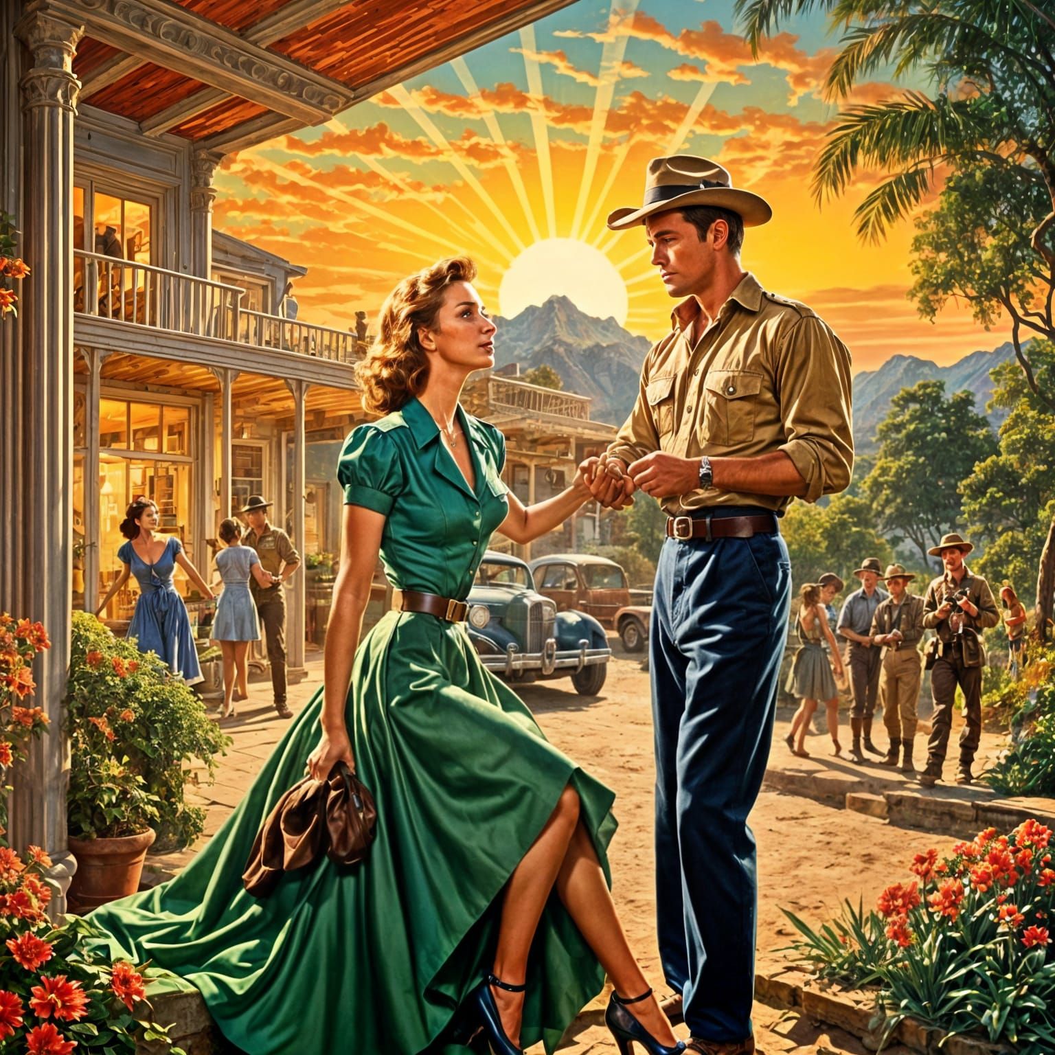 Pin-Up Girl and Ranger: A Playful Snapshot