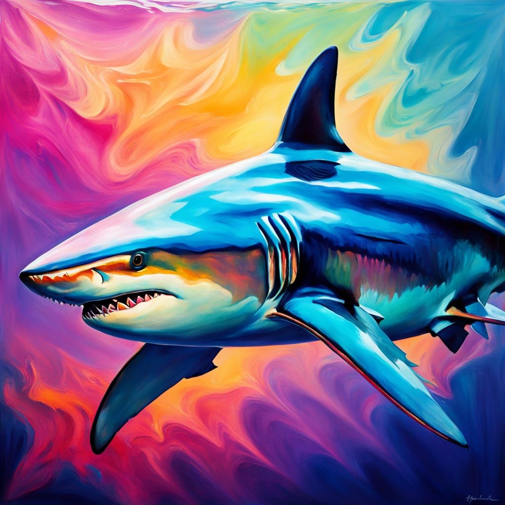 Iridescent Shark in Abstract Bodyscape