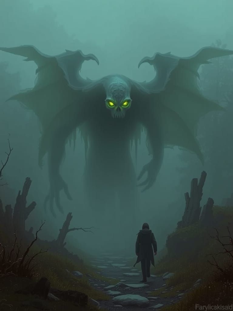 Banshee on Irish Moor in Ethereal Fantasy Style