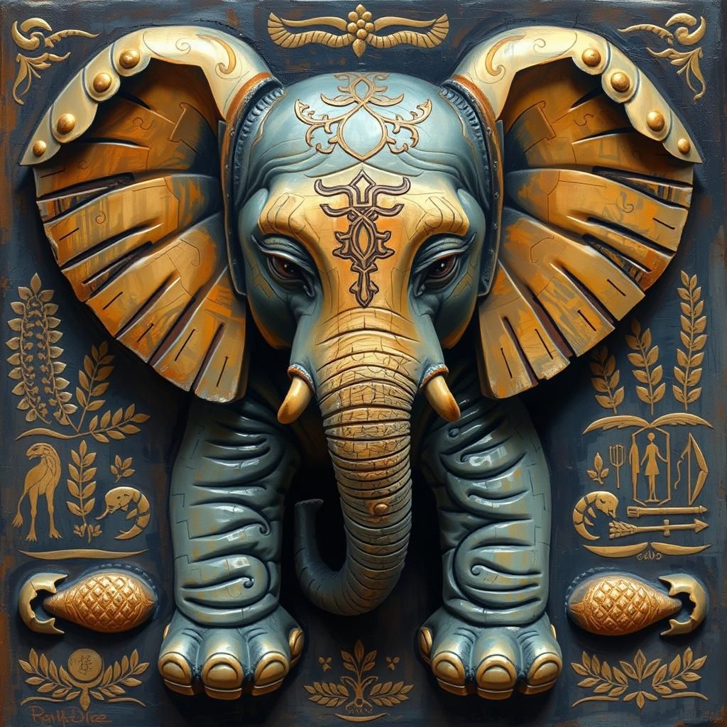 Cute Fat Baby Elephant AI Art