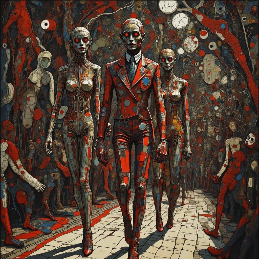 Glamorous Hellhound Fashion Runway in Art Deco Style