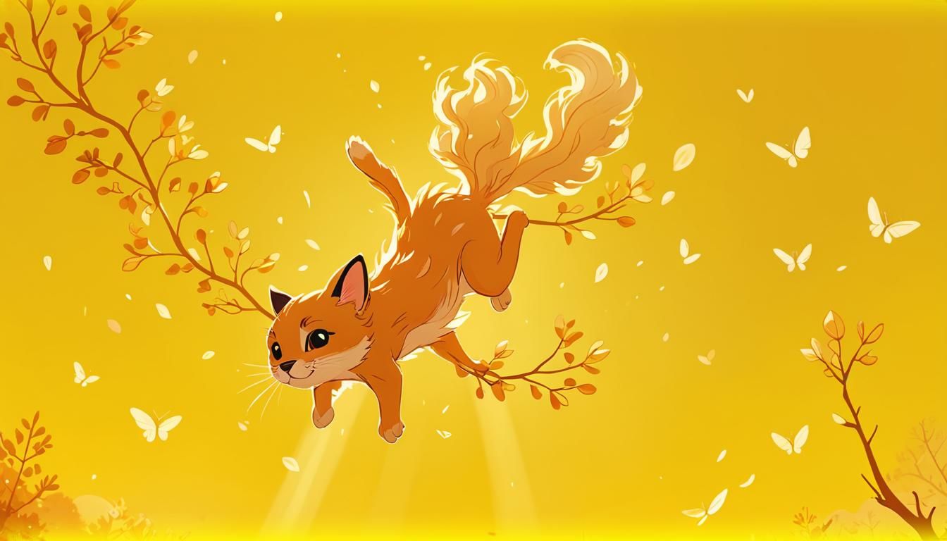 Kampfeichörnchen Falling: A Vibrant Digital Illustration