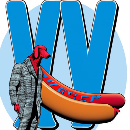Stylized Comic Book Art Illustration of a Wiener