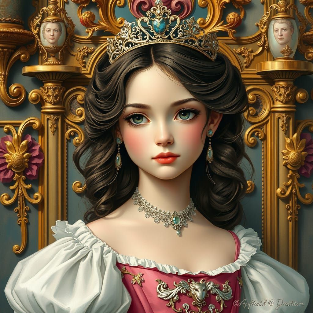 Whimsical Princess in Elegant Attire
