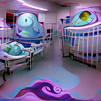 Surreal Interdimensional Maternity Ward in Dreamlike Style