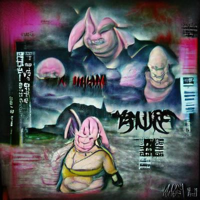 Grunge Horror Album Cover with Anime Character