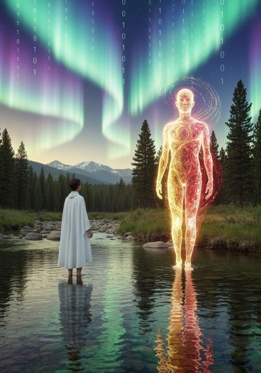 Luminous Figure Approaching in Montana Creek