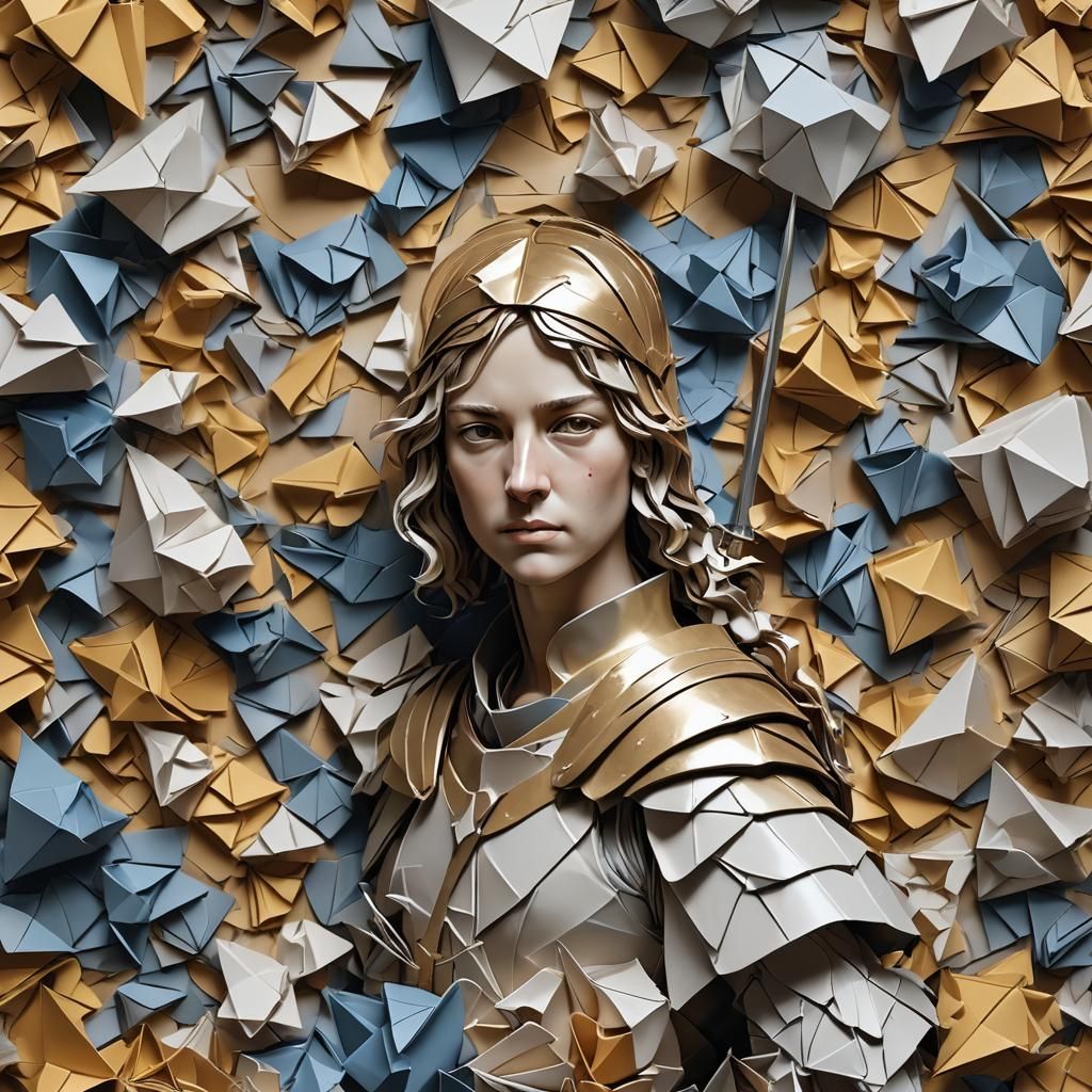 Joan of Arc Hyperrealistic Splash Art Portrait