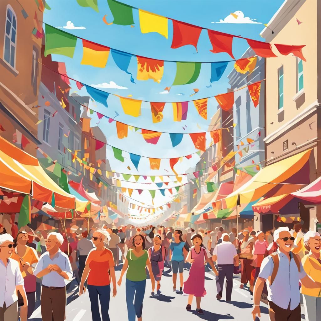 Lively Street Festival Under a Bright Sun