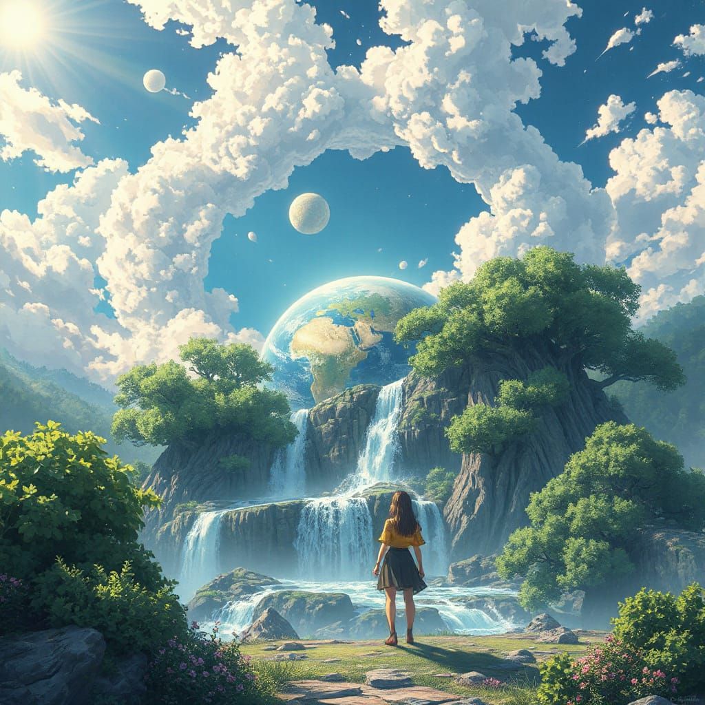 Majestic Anime Gaia Mother Earth in Vibrant Colors