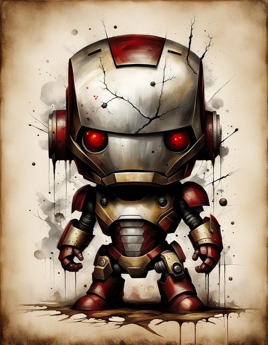 Demonic Cyborg Bear in Volcanic Hyperspace Portrait