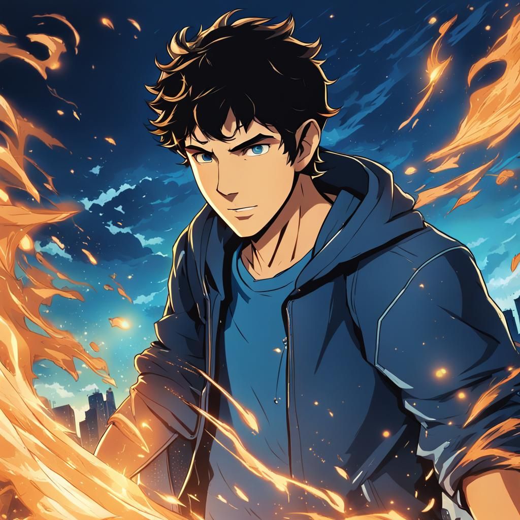 Percy Jackson in Cel-Shaded Anime Style