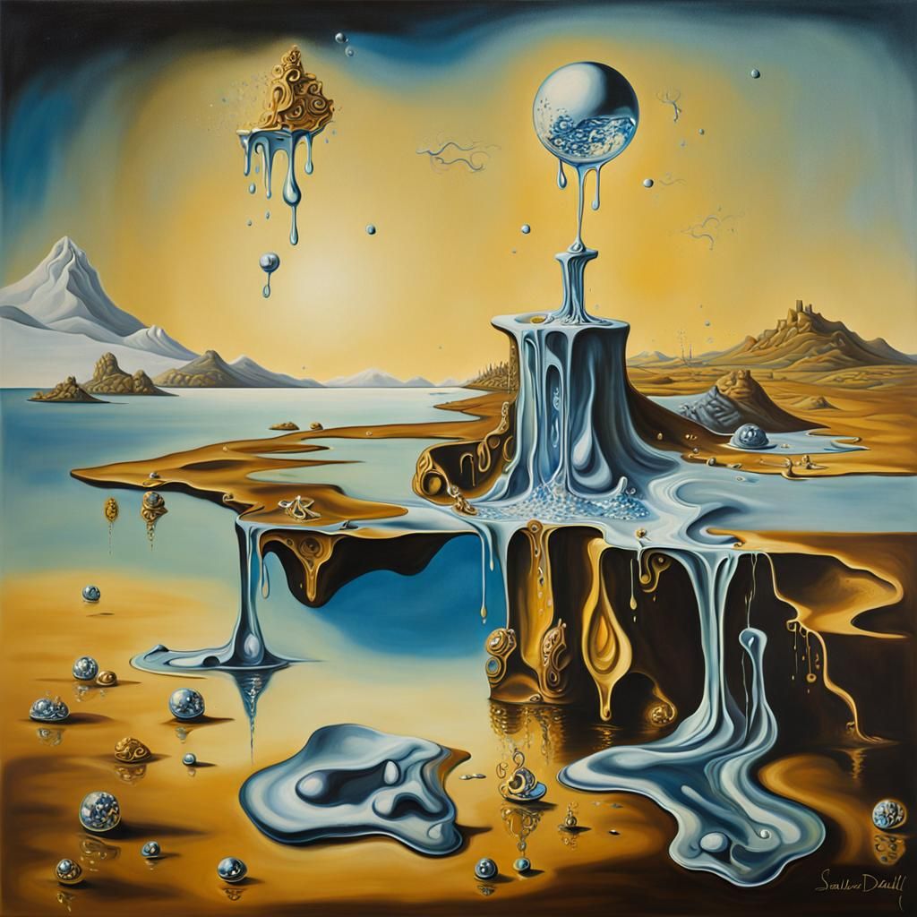 Surreal Sparkling Dreamscape in Dali Style